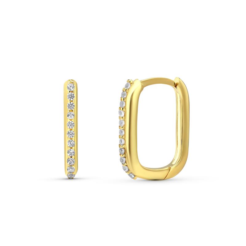 Pendientes Oro 18k Cuadrados Circonitas