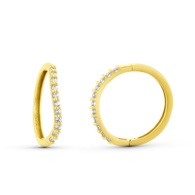 Pendientes Oro 18k Redondo Circonitas